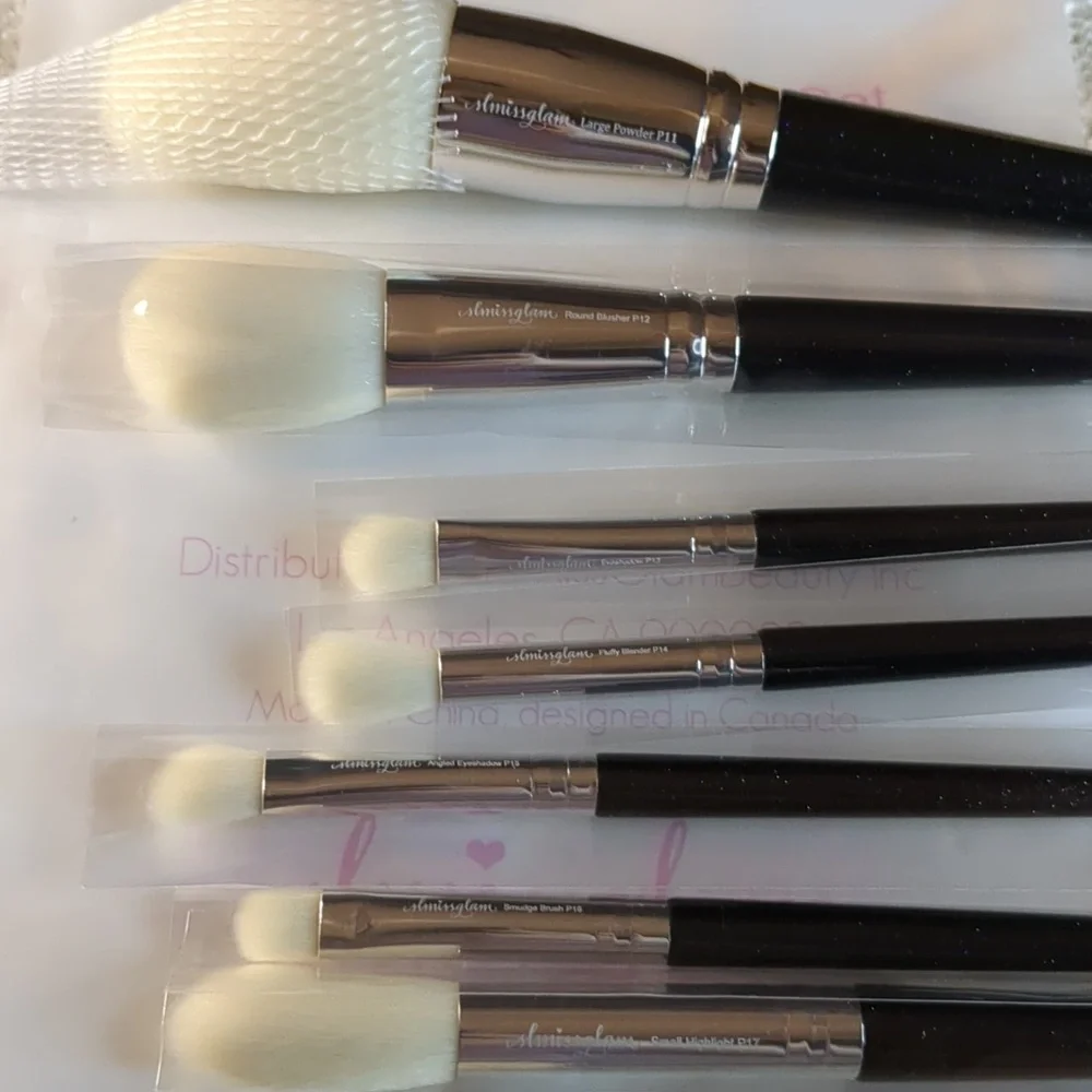 SLMISSGLAM Black & Silver Brush Set 8 items